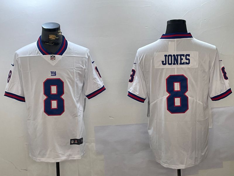 Men New York Giants #8 Jones White 2024 Nike Vapor Limited NFL Jersey style 1->new york giants->NFL Jersey